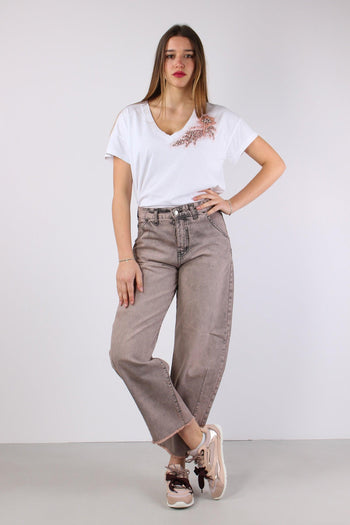 Jeans Barrel Sporcato Rosa - 5