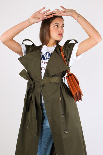 Trench Senza Maniche Militare - 2