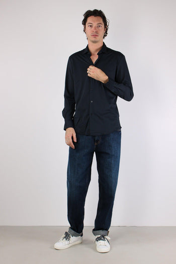 Camicia Tessuto Tecnico Blu Navy - 2