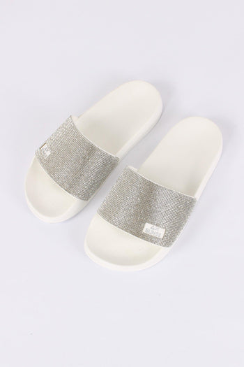 Ciabatta Fascia Strass Bianco - 2