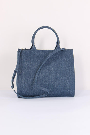 Maxi Tote Banda Logo Blu - 3
