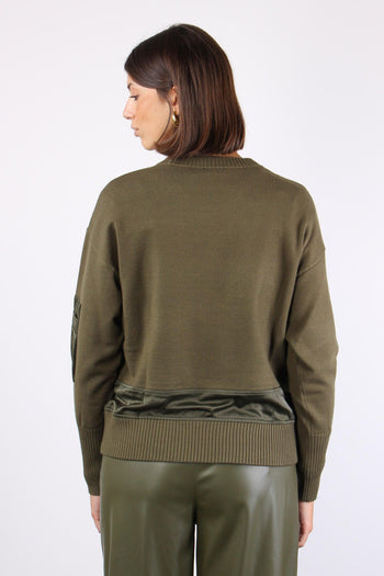 Maglia Manica Zip Olive Night - 3