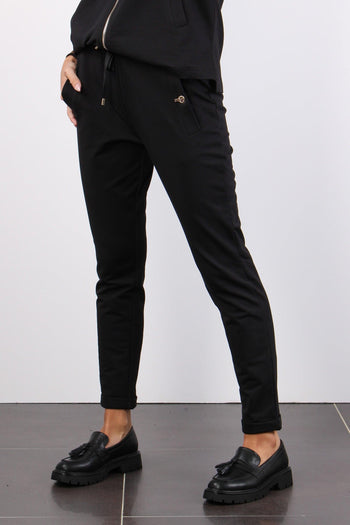 Pantalone Felpa Clip Logo Nero - 7