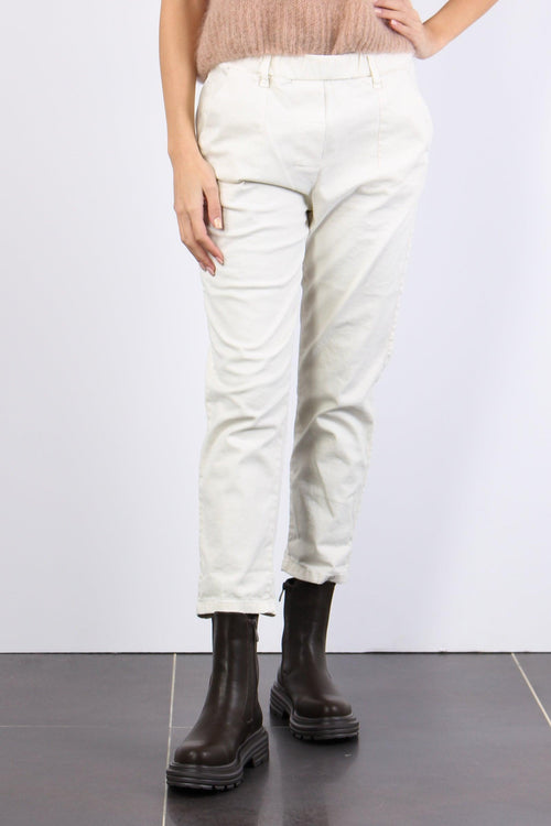 Pantalone Gabardina Elastico Burro - 2