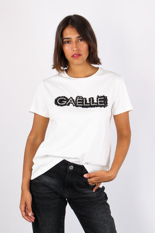 T-shirt Over Logo Strass Off White