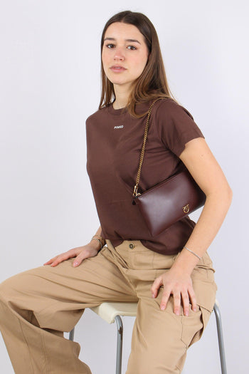 Basico T-shirt Jersey Logo Marrone - 3
