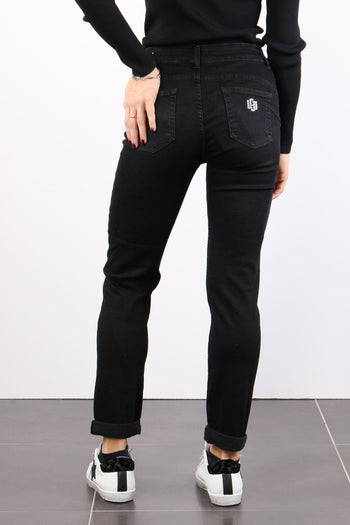 Jeans Monroe Bottoni Gioiello Denim Nero - 3