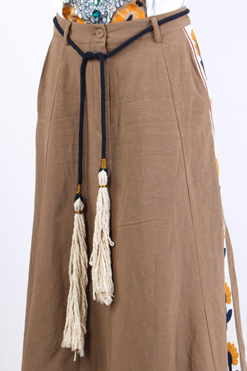 Gonna Lunga Viscosa Lino Desert - 7