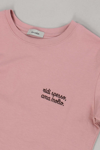 T-shirt Ricamo Ridi Spesso Ama Rosa - 5