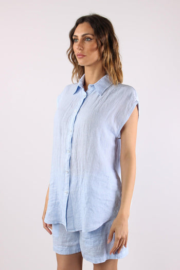 Camicia Smanicata Bottini Retr Azzurro - 3