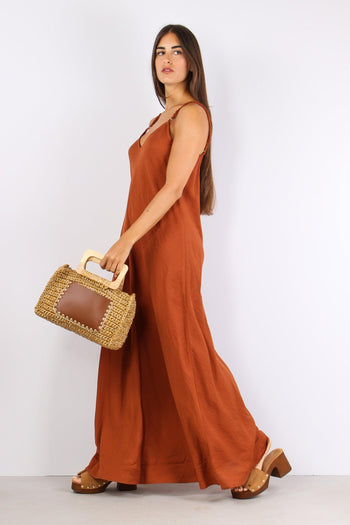 Abito Lungo Spallina Arriccio Ruggine - 2