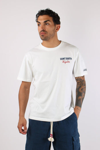 T-shirt Stampa Scritta Bianco - 4