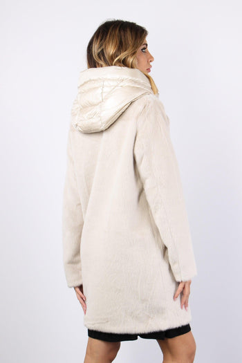 Cappotto Ecopelliccia Piuma Crystal Grey - 5