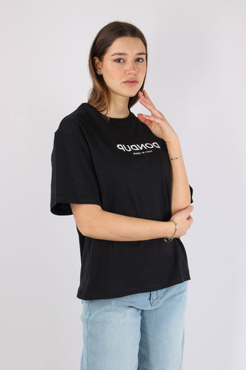 T-shirt Scritta Centrale Nero - 6