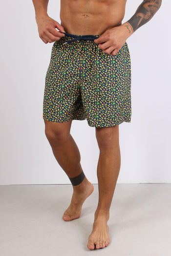 Costume Boxer Stampa Pasta Navy Blue - 2