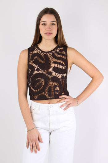 Eruzione Top Macrame Marrone Java - 2