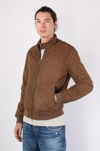 Giubbotto Bomber Scamosciato Brownish - 5