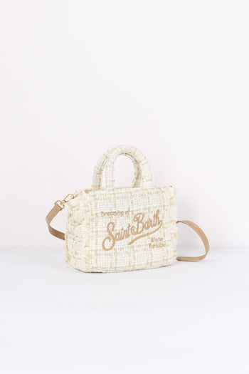 Shopping Mini Scritta Tweed White - 5