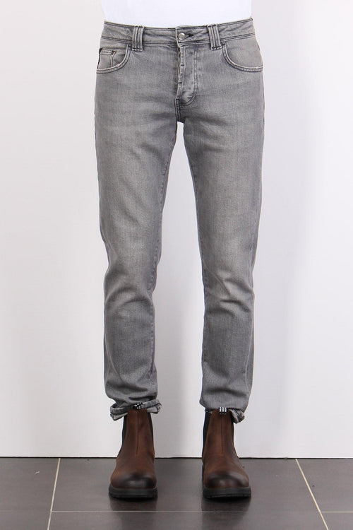 Denim Tapered Fit Denim Grigio - 2