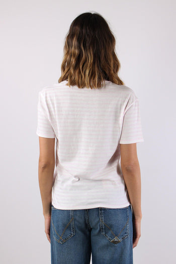 T-shirt Riga Logo Bianco/rosa - 4