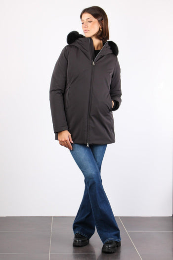 Parka Inserto Ecopelliccia Nero - 3