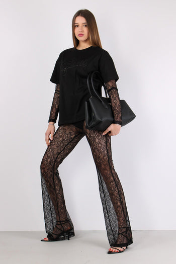 T-shirt Logo Pizzo Nero - 2