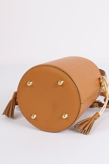 Borsa 100% Pelle Made In Italy Cuoio - 5