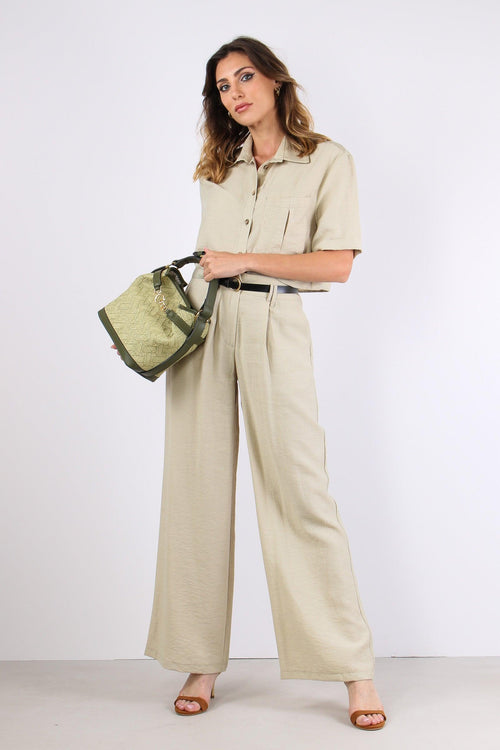 Pantalone Elastico Dietro Mist Salvia