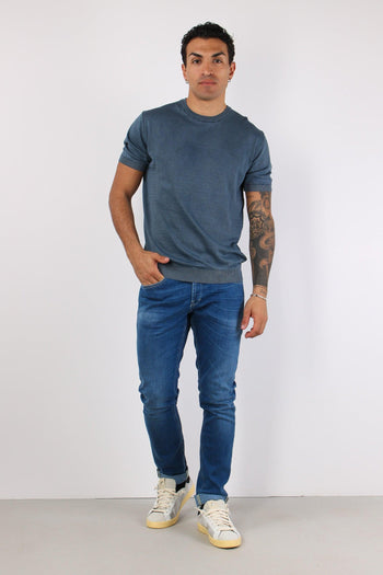 T-shirt Girocollo Basica Night Blue - 2