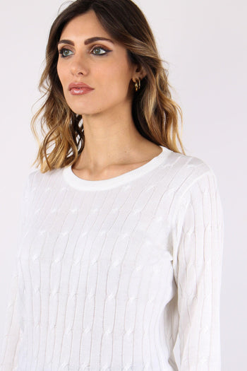 Maglia Girocollo Treccia Bianco - 3