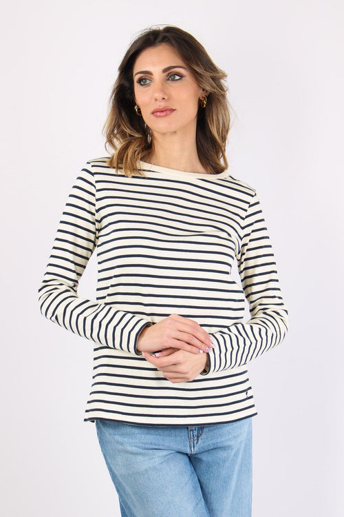 Erasmo Maglia Riga Avorio/blu