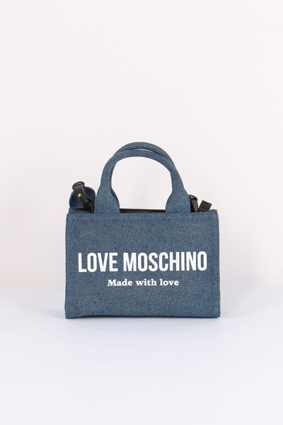 Shopping Mini Canvas Lettering Denim