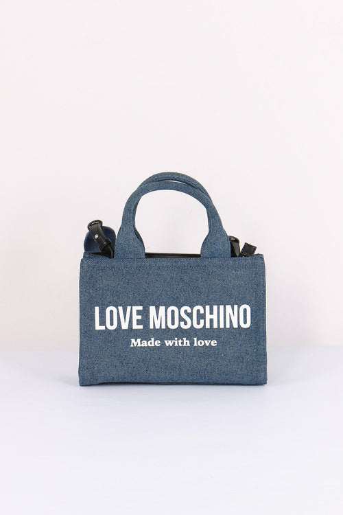 Shopping Mini Canvas Lettering Denim