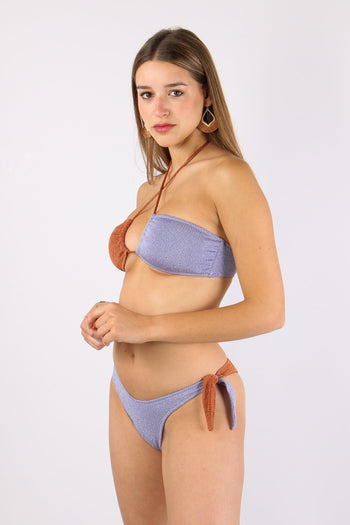 Bikini Fascia Lurex Bicolor Lilla/arancio - 3