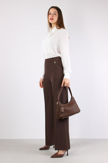 Lalim Pantalone Palazzo Fluido Chocolate - 3