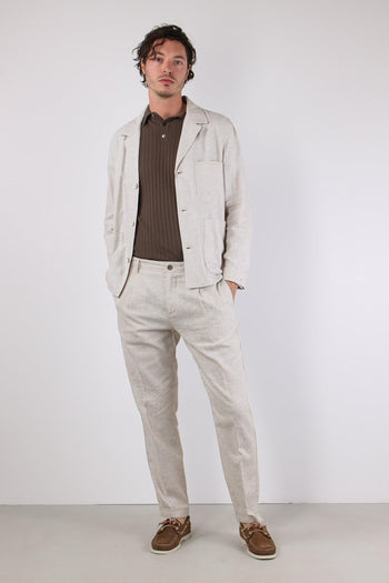 Orzo Giacca Camicia Misto Lino Sabbia - 3