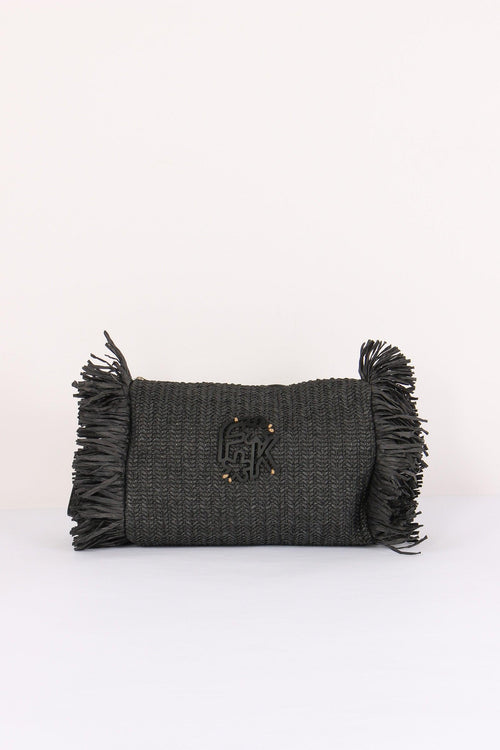 Pochetta Paglia Frange Nero