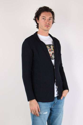 Giacca In Maglia Blu Navy - 6