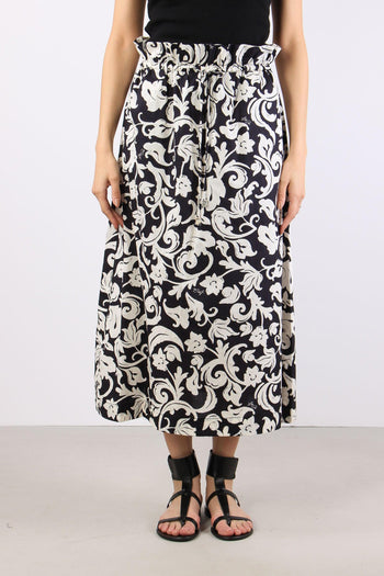 Gonna Lunga Fantasia Black/white - 2