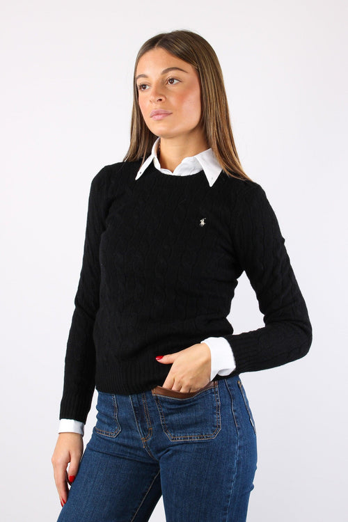 Pullover Girocollo Treccia Black - 2