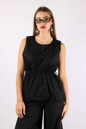 Top Cotone Arriccio Nero - 2