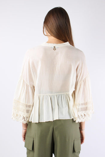 Krochet Blusa Mussola Pizzo Ivory - 5
