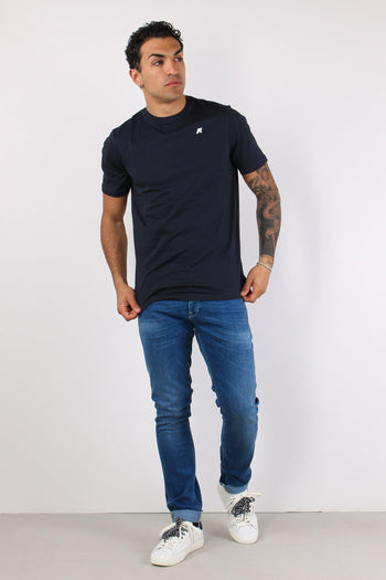 T-shirt Basica Logo Contrasto Blue Depth - 4