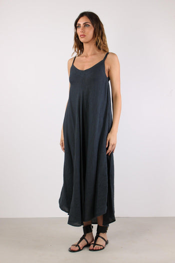 Abito Lungo Lino Blue - 3