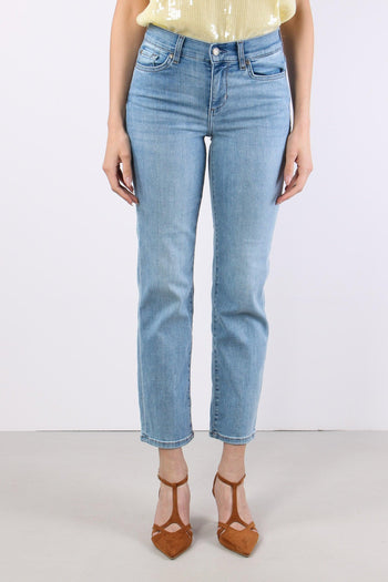 Jeans Slim Tasche Strass Denim Chiaro - 2