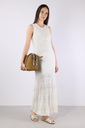 Abito Lungo Macrame Bianco Lana - 2