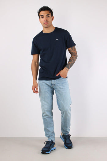 T-shirt Cotone Taschino Avio - 2