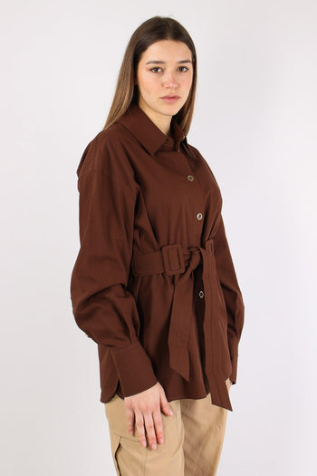 Cheryl Giacca Cintura Cotone Marrone - 8