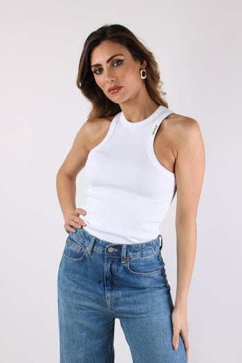 Canotta Cotone Logo Bianco - 3