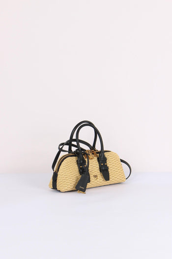 Bowling Bag Rafia Rafia/nero - 6
